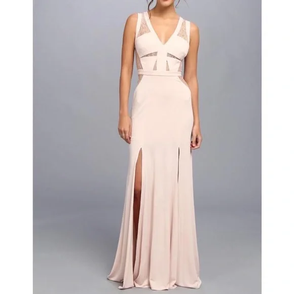 BCBG MaxAzria Blush Pink Cristy Sleeveless Lace Dress